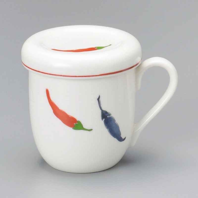 金正陶器 唐辛子蓋付マグ 1個(ご注文単位1個)【直送品】