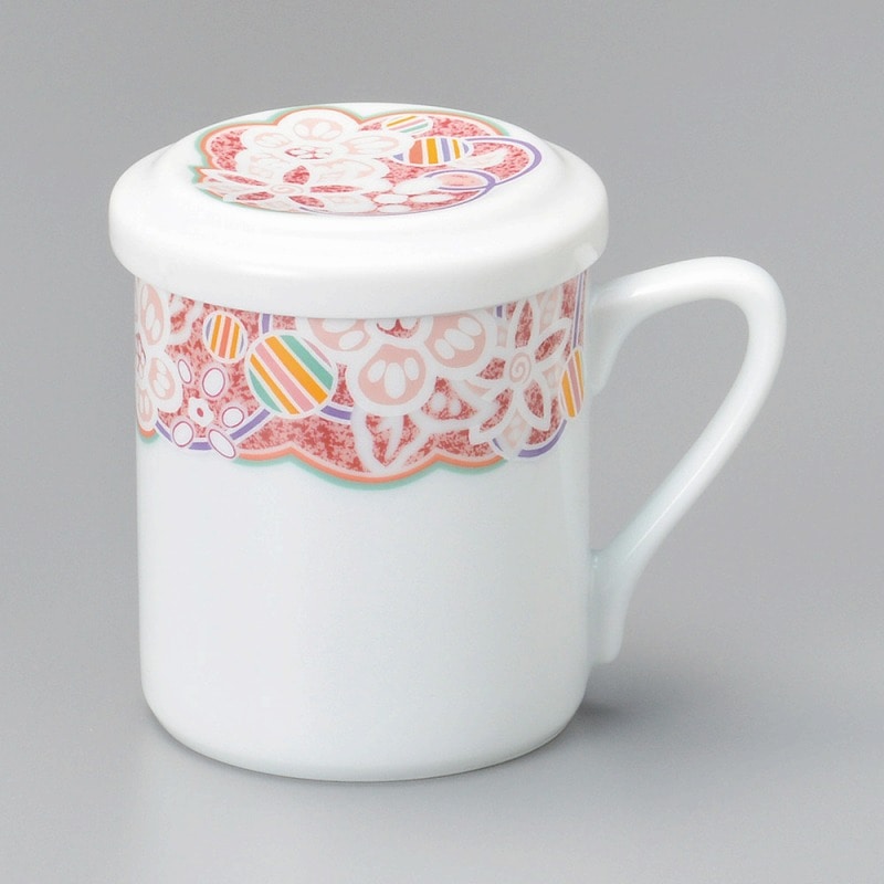 金正陶器 蓋付マグ ピンク風船 1個(ご注文単位1個)【直送品】