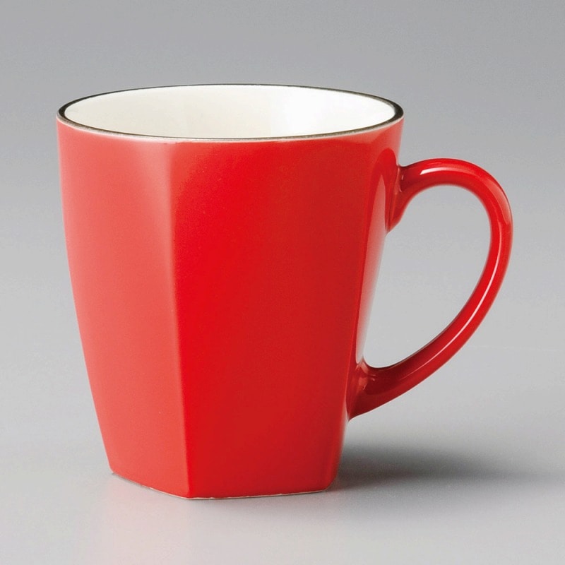 金正陶器 五角マグ(赤) 1個(ご注文単位1個)【直送品】