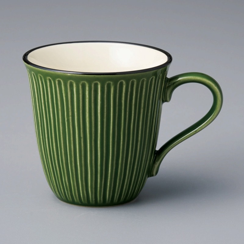 金正陶器 フルーティングマググリーン 1個(ご注文単位1個)【直送品】