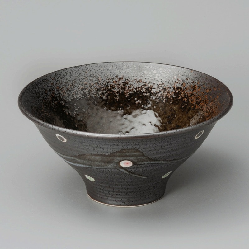 金正陶器 黒伊賀水玉7.0反丼 1個（ご注文単位1個）【直送品】