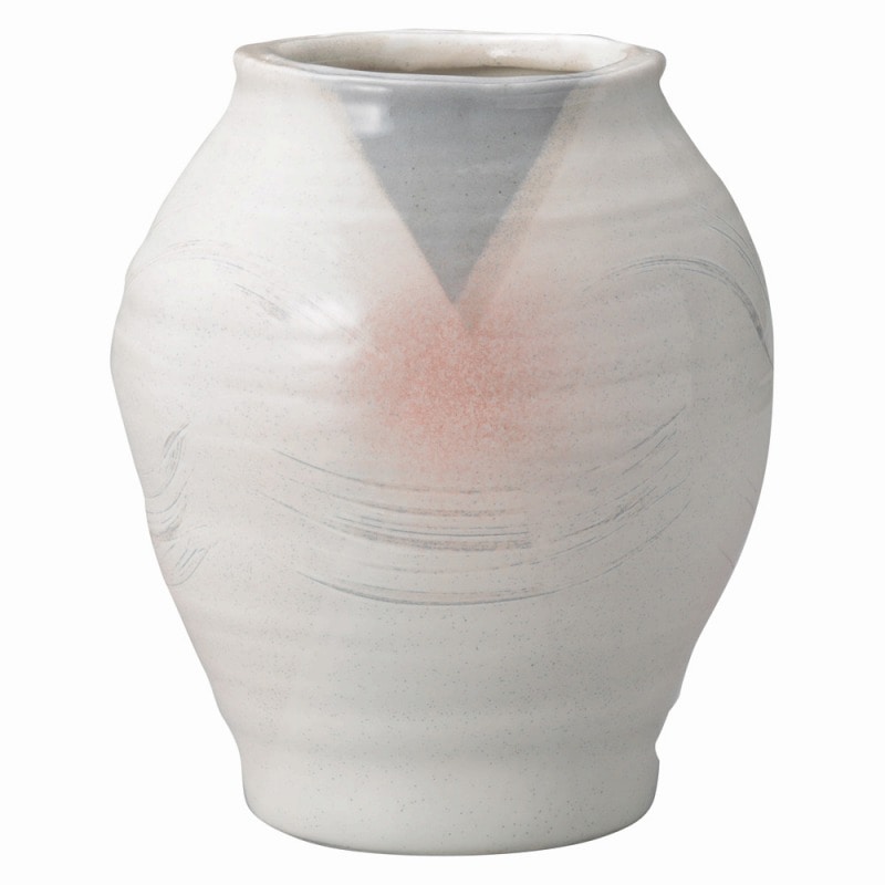 金正陶器 白灰流手造 7号花瓶 1個(ご注文単位1個)【直送品】