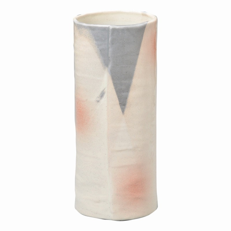 金正陶器 白灰8号巻型花瓶 1個(ご注文単位1個)【直送品】