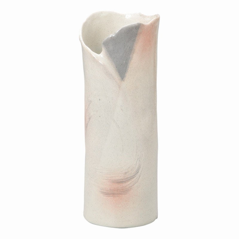 金正陶器 白灰ラッパ花瓶 1個(ご注文単位1個)【直送品】