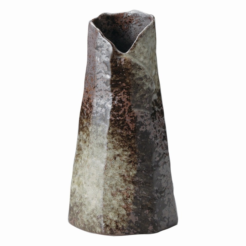 金正陶器 黒伊賀円すい花瓶 1個(ご注文単位1個)【直送品】