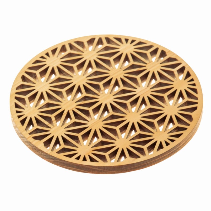 金正陶器 ひのき細密コースター麻の葉(EXP塗装付) 1個(ご注文単位1個)【直送品】