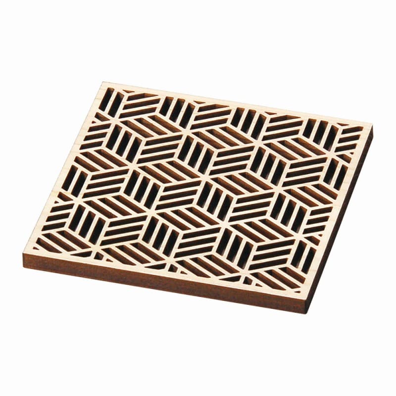 金正陶器 ひのき細密・角コースター変わり菱(EXP塗装付) 1個(ご注文単位1個)【直送品】