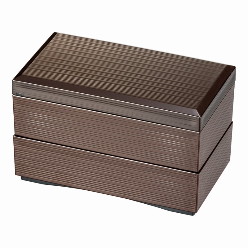 金正陶器 溜内黒 60千筋弁当(二段) 1個(ご注文単位1個)【直送品】