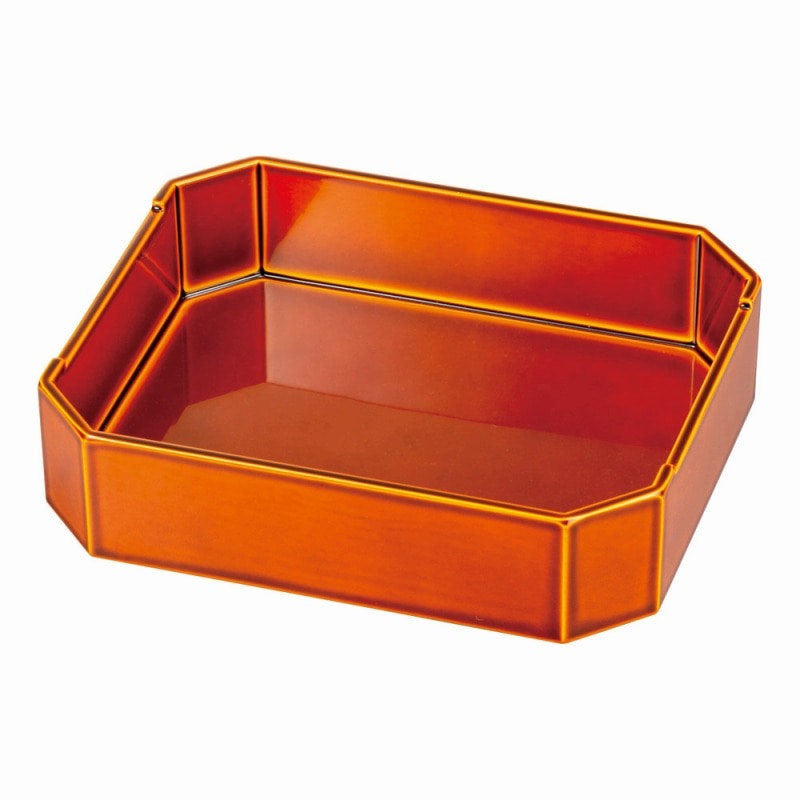 金正陶器 総春慶長手隅切重(浅親) 1個(ご注文単位1個)【直送品】