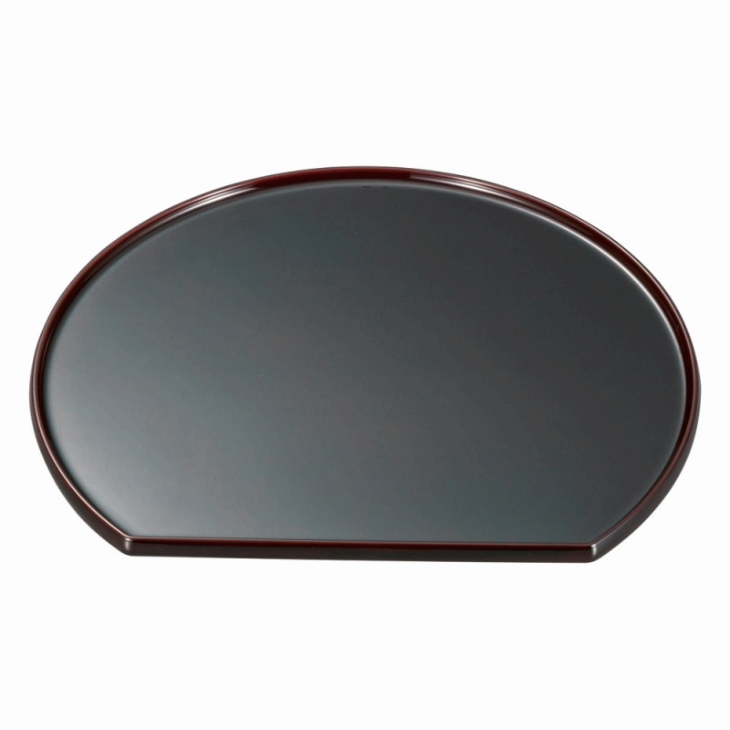 金正陶器 溜漆風塗 太鼓半月盆膳12寸 1個(ご注文単位1個)【直送品】