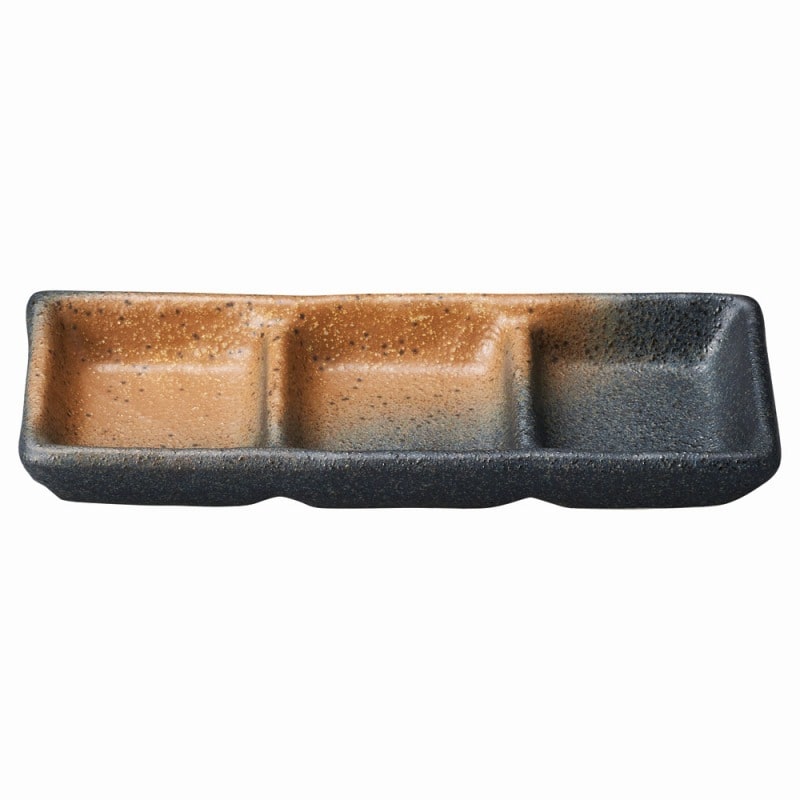 金正陶器 黒備前吹き 石目三品薬味入れ 1個(ご注文単位1個)【直送品】