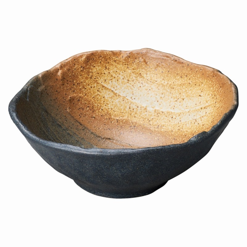 金正陶器 黒備前吹き 荒ソギ23cm大鉢 1個(ご注文単位1個)【直送品】