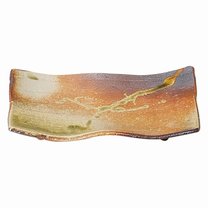 金正陶器 古信楽 7.0足付長角皿 1個(ご注文単位1個)【直送品】