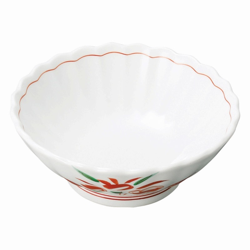 金正陶器 強化磁器 手描き赤絵花 菊型呑水 1個(ご注文単位1個)【直送品】