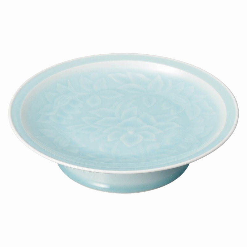 金正陶器 青白磁唐草 8.0大高浜皿 1個(ご注文単位1個)【直送品】
