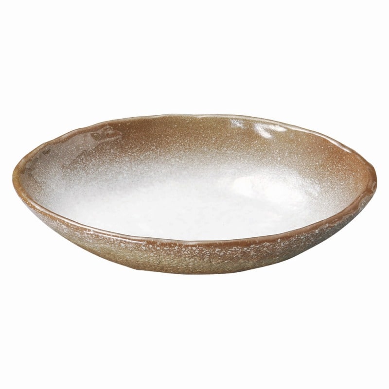 金正陶器 強化 伊賀白吹 (楕円)8.0浅鉢 1個(ご注文単位1個)【直送品】