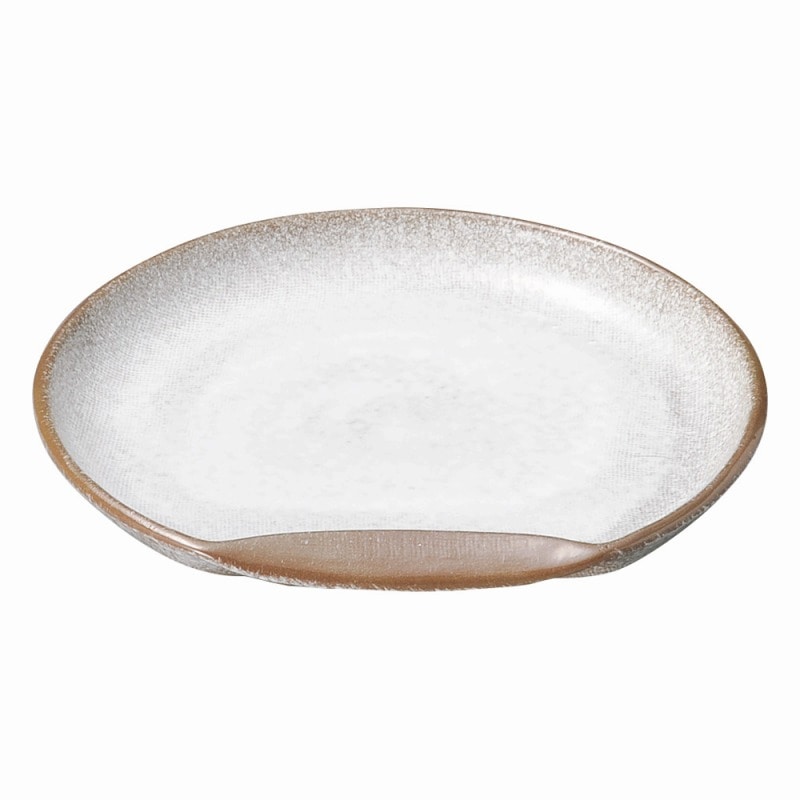 金正陶器 強化 伊賀白吹 7.0半月丸皿 1個(ご注文単位1個)【直送品】