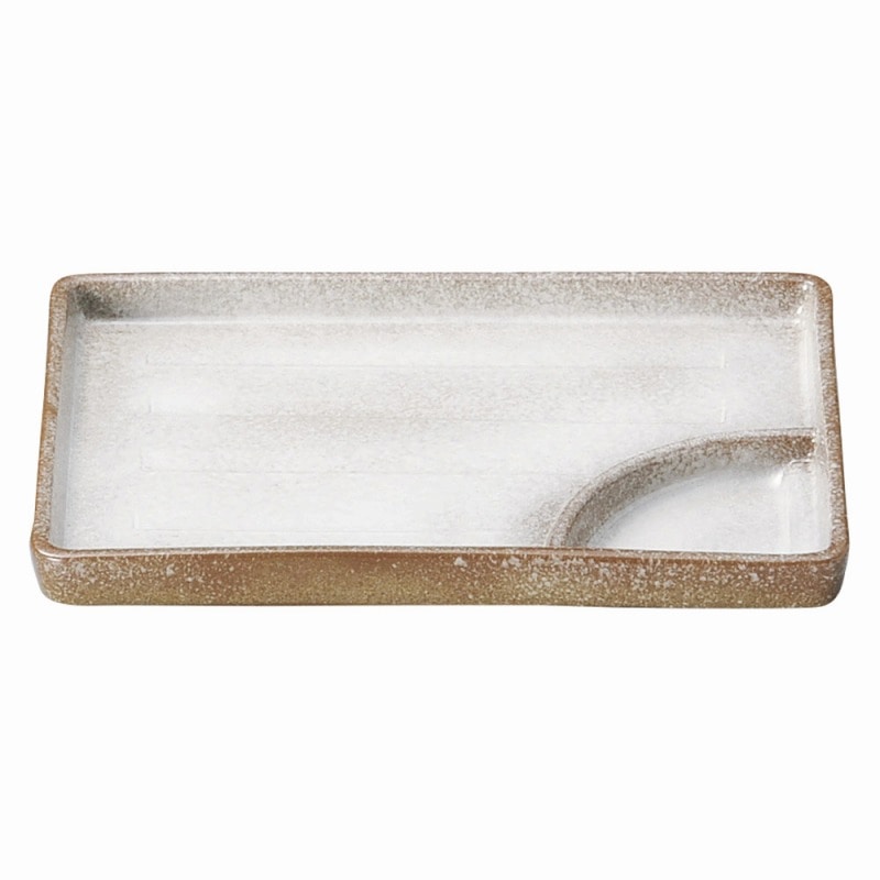 金正陶器 強化 伊賀白吹 7.0仕切付長角皿 1個(ご注文単位1個)【直送品】