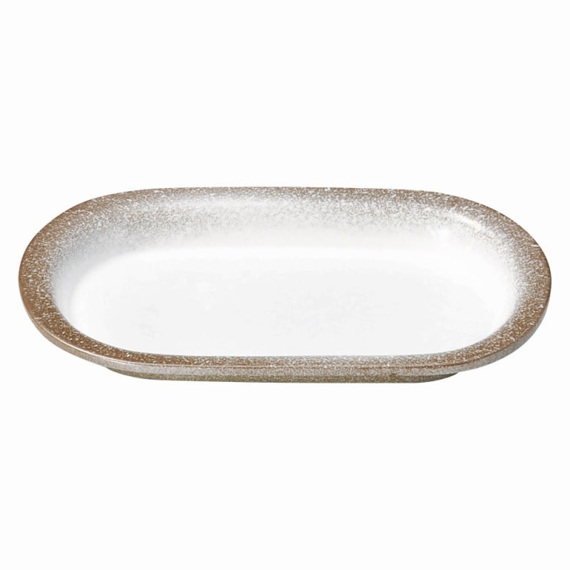 金正陶器 強化 伊賀白吹 (リム付)7.0小判皿 1個(ご注文単位1個)【直送品】