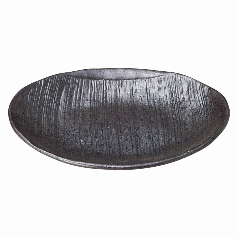 金正陶器 強化 黒南蛮 (クシメ)7.0楕円皿 1個(ご注文単位1個)【直送品】