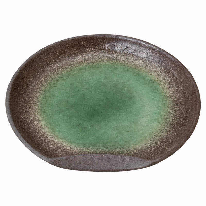 金正陶器 強化 伊賀ヒスイ 7.0半月丸皿 1個(ご注文単位1個)【直送品】