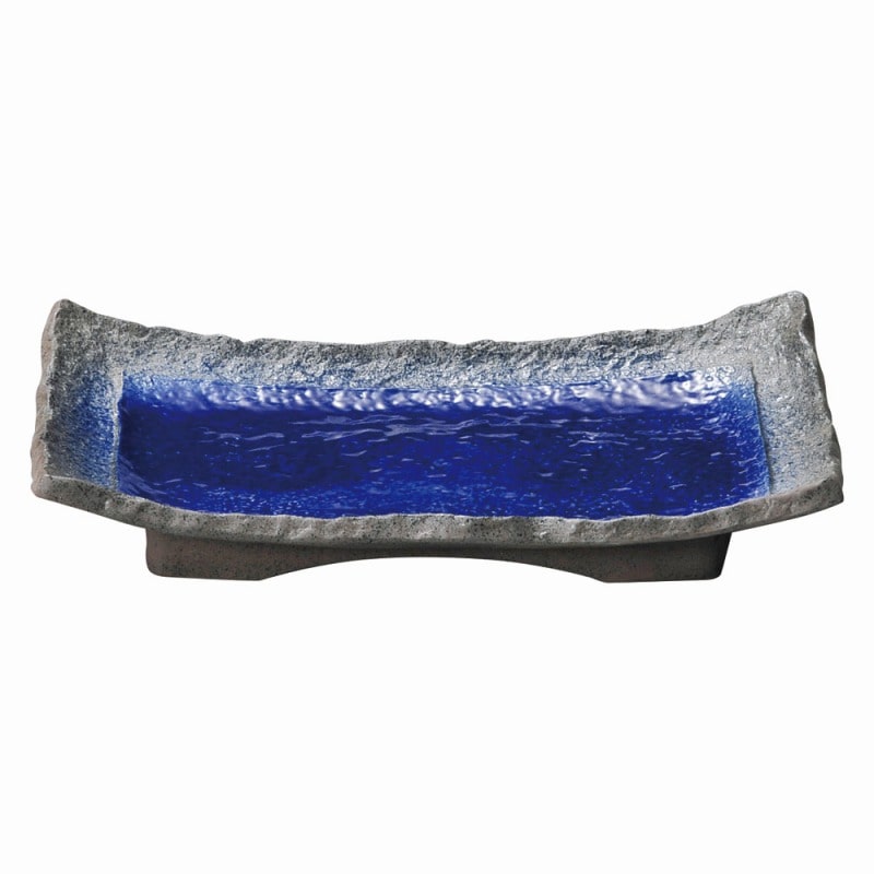 金正陶器 強化 伊賀るり釉 (浜付)長角焼物皿 1個(ご注文単位1個)【直送品】