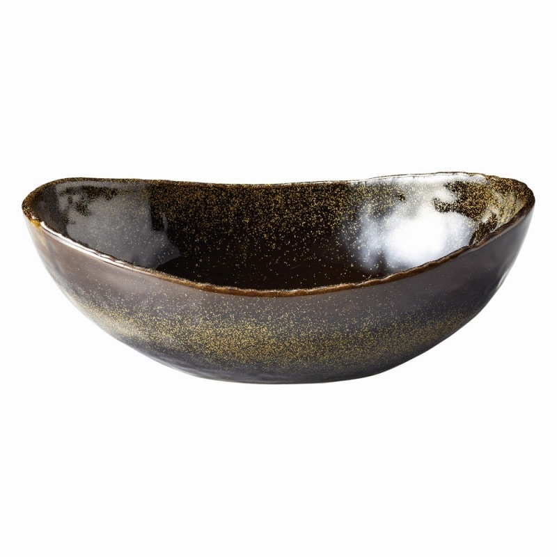 金正陶器 金彩天目 楕円7.0鉢 1個(ご注文単位1個)【直送品】