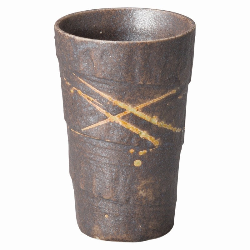 金正陶器 筆流し黒 黒ビールカップ 1個(ご注文単位1個)【直送品】