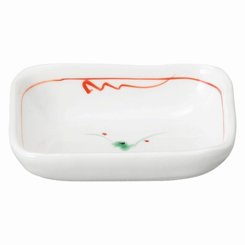 金正陶器 赤絵花紋　長角小皿 1個（ご注文単位1個）【直送品】