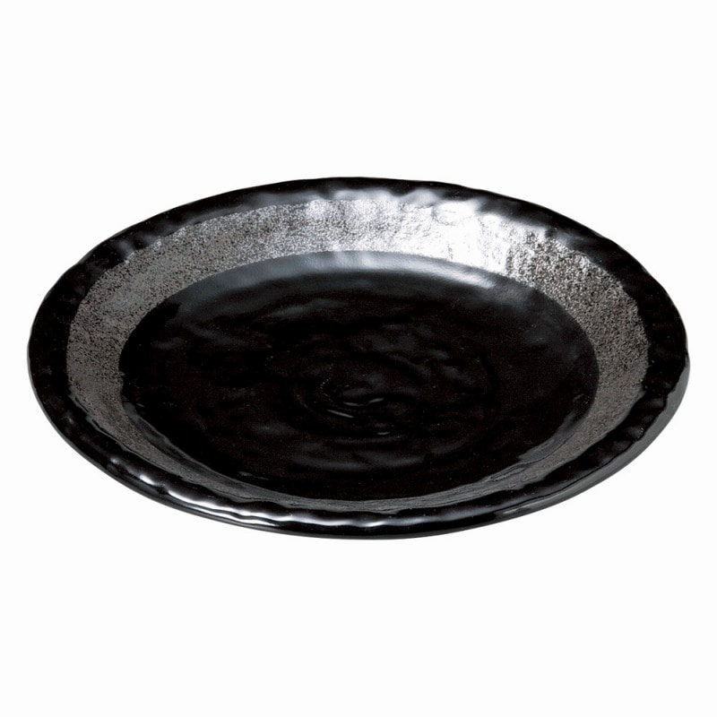金正陶器 銀彩黒 石目8.0皿 1個(ご注文単位1個)【直送品】