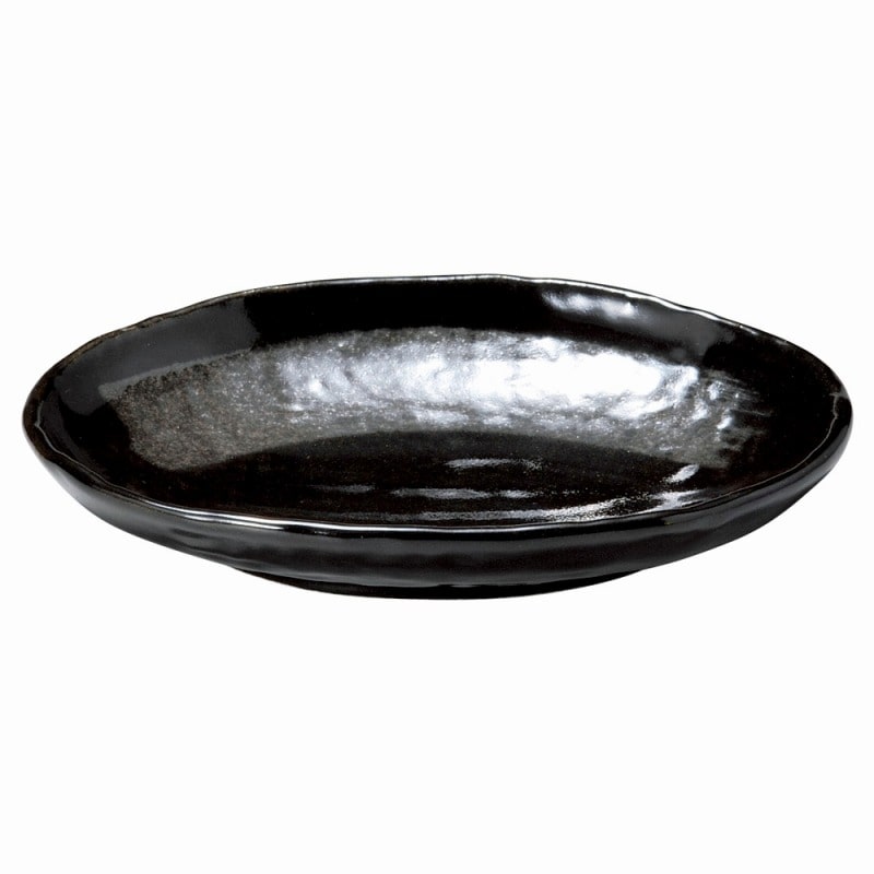 金正陶器 銀彩黒 小判皿 1個(ご注文単位1個)【直送品】