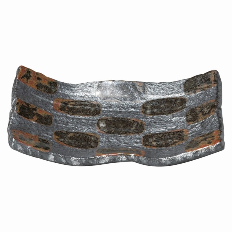 金正陶器 黒市松　6.0四ツ足皿 1個（ご注文単位1個）【直送品】