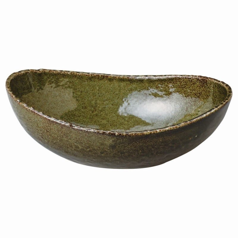 金正陶器 深緑 楕円7.0鉢 1個(ご注文単位1個)【直送品】