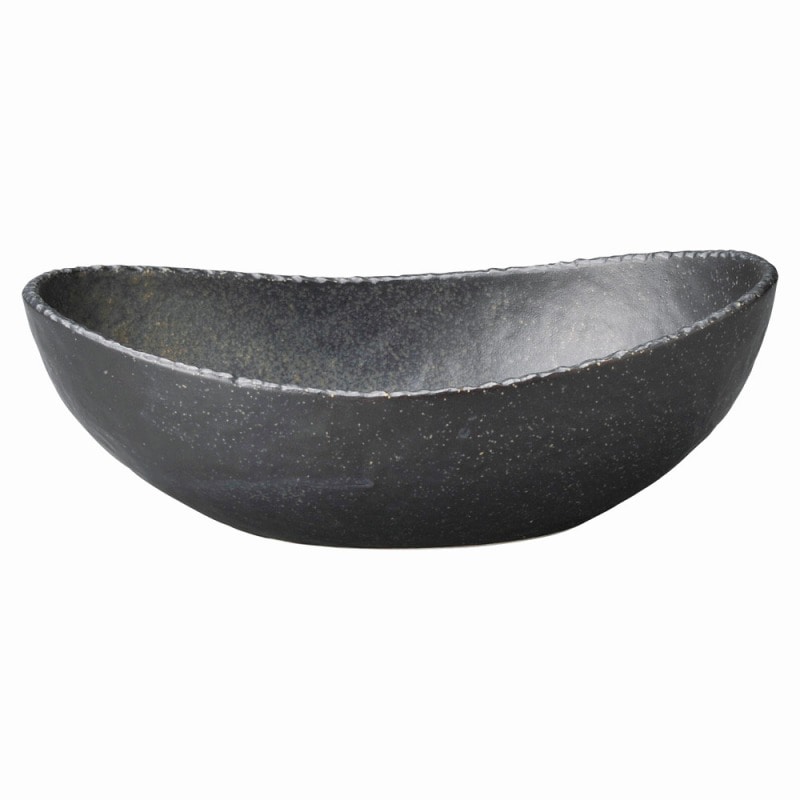 金正陶器 鉄黒 楕円8.0鉢 1個(ご注文単位1個)【直送品】