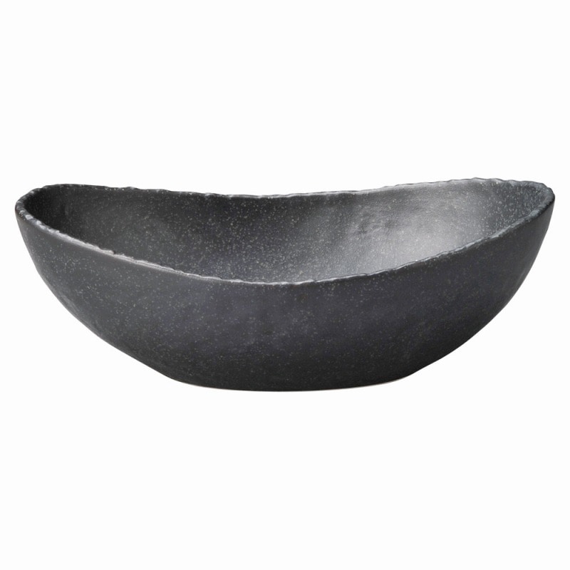 金正陶器 鉄黒 楕円7.0鉢 1個(ご注文単位1個)【直送品】