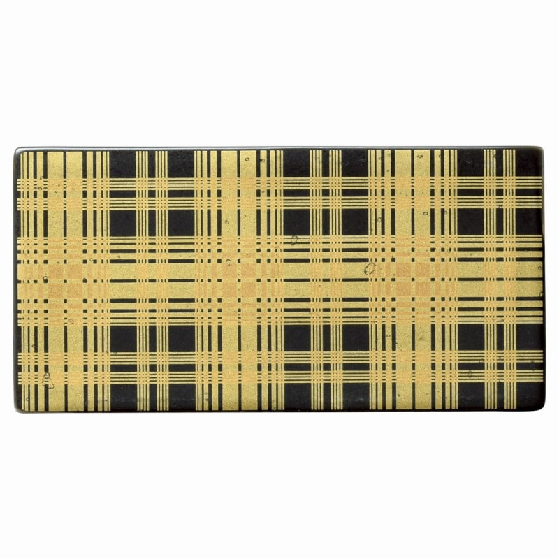 金正陶器 デザートプレート 黒マット雲母金チェック 1個(ご注文単位1個)【直送品】