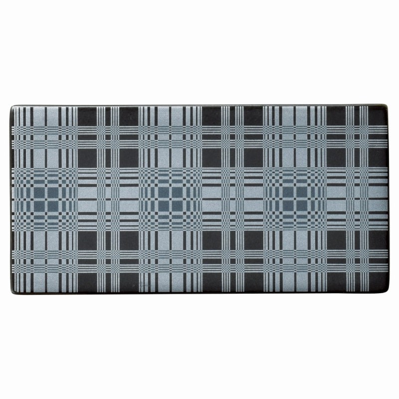 金正陶器 デザートプレート 黒マット雲母銀チェック 1個(ご注文単位1個)【直送品】