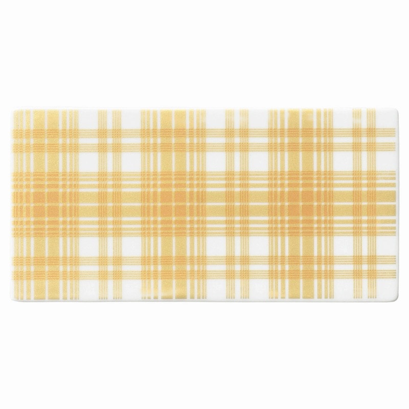 金正陶器 デザートプレート 白磁雲母金チェック 1個(ご注文単位1個)【直送品】