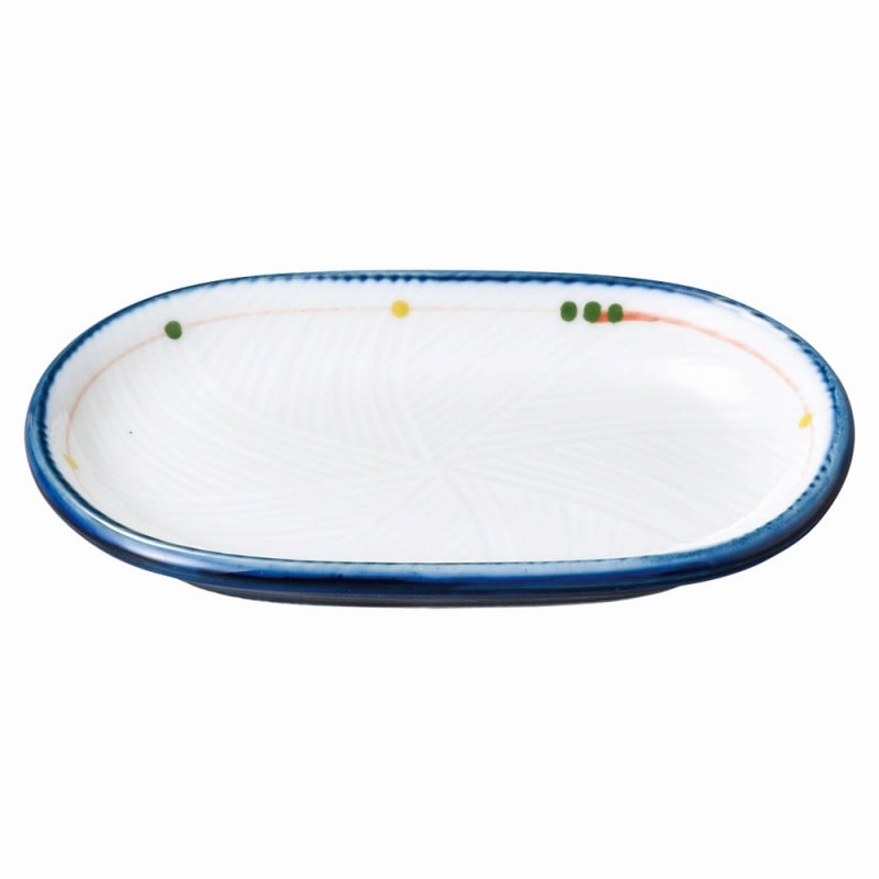 金正陶器 古代釉グリン散らし（強化）　小判7吋皿 1個（ご注文単位1個）【直送品】