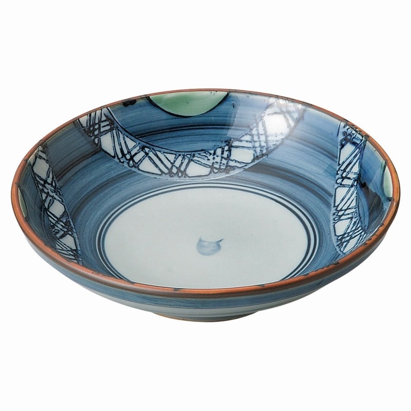 金正陶器 呉須巻グリーン丸紋 7.0多用皿 1個(ご注文単位1個)【直送品】