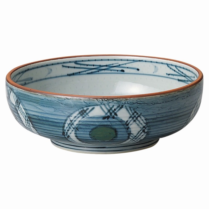 金正陶器 呉須巻グリーン丸紋 7.0ボール 1個(ご注文単位1個)【直送品】