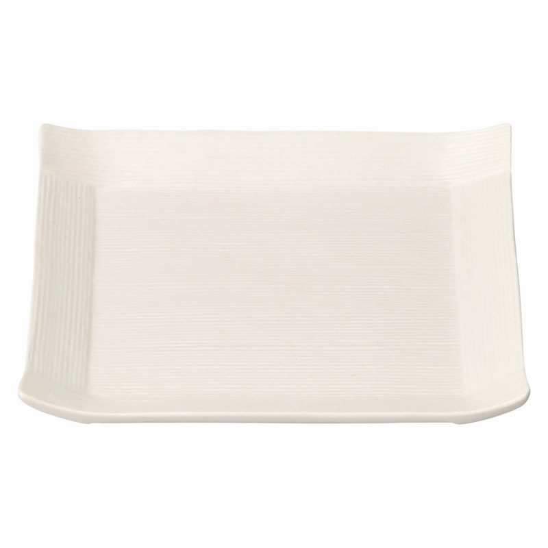 金正陶器 こより　正角中皿（白） 1個（ご注文単位1個）【直送品】