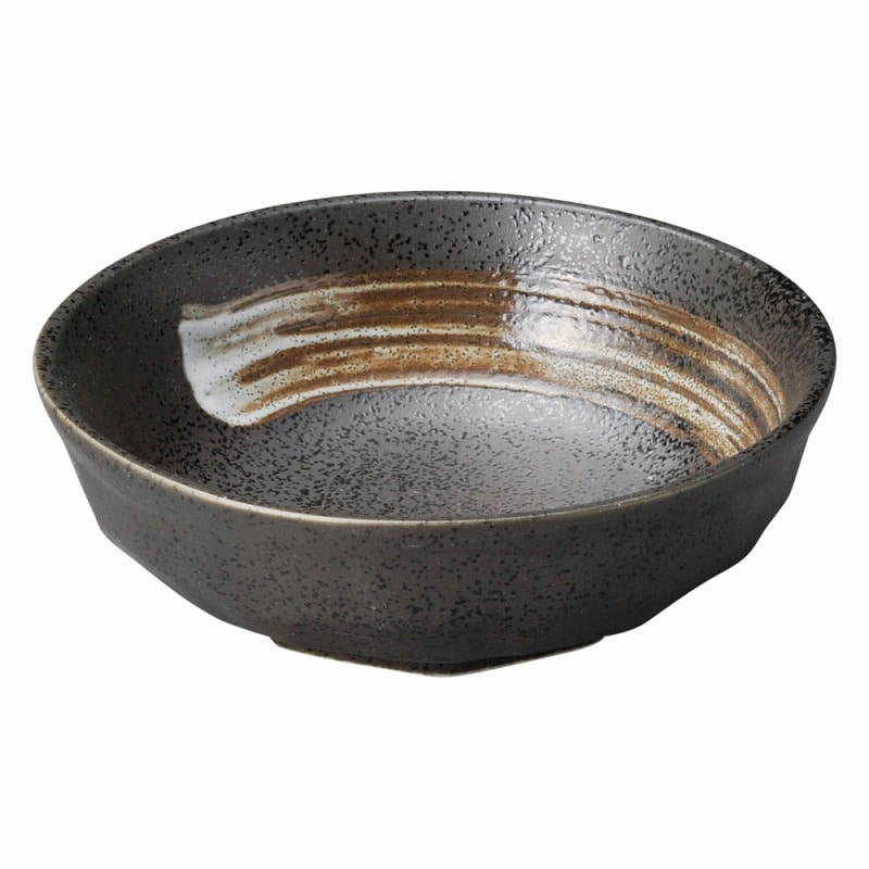 金正陶器 黒斑点白刷毛 石垣4.2ボール 1個(ご注文単位1個)【直送品】