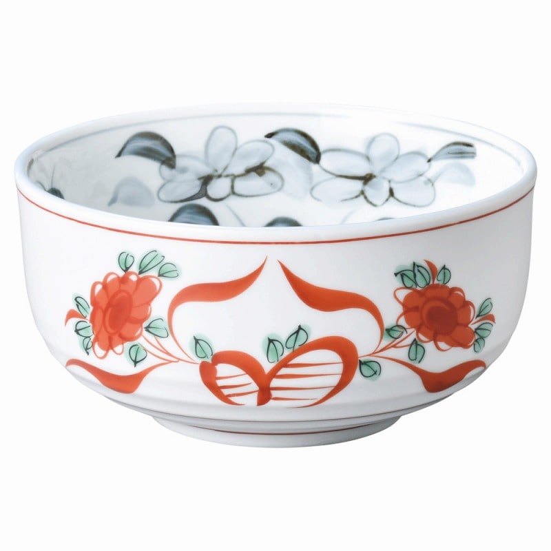 金正陶器 赤絵花 深口6.0ボール 1個(ご注文単位1個)【直送品】