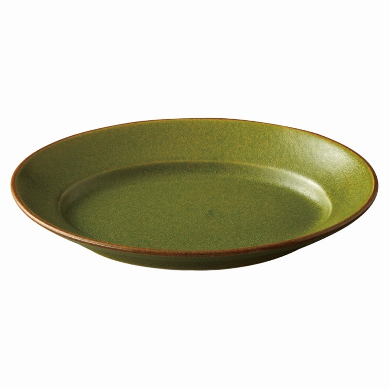 金正陶器 ファブール SP25cmオーバルプラター(緑) 1個(ご注文単位1個)【直送品】