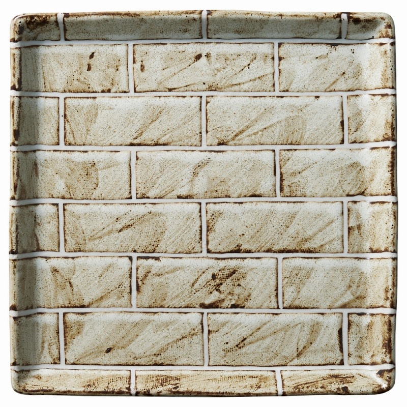 金正陶器 クラフトレンガ 正角8.0皿 白 1個(ご注文単位1個)【直送品】