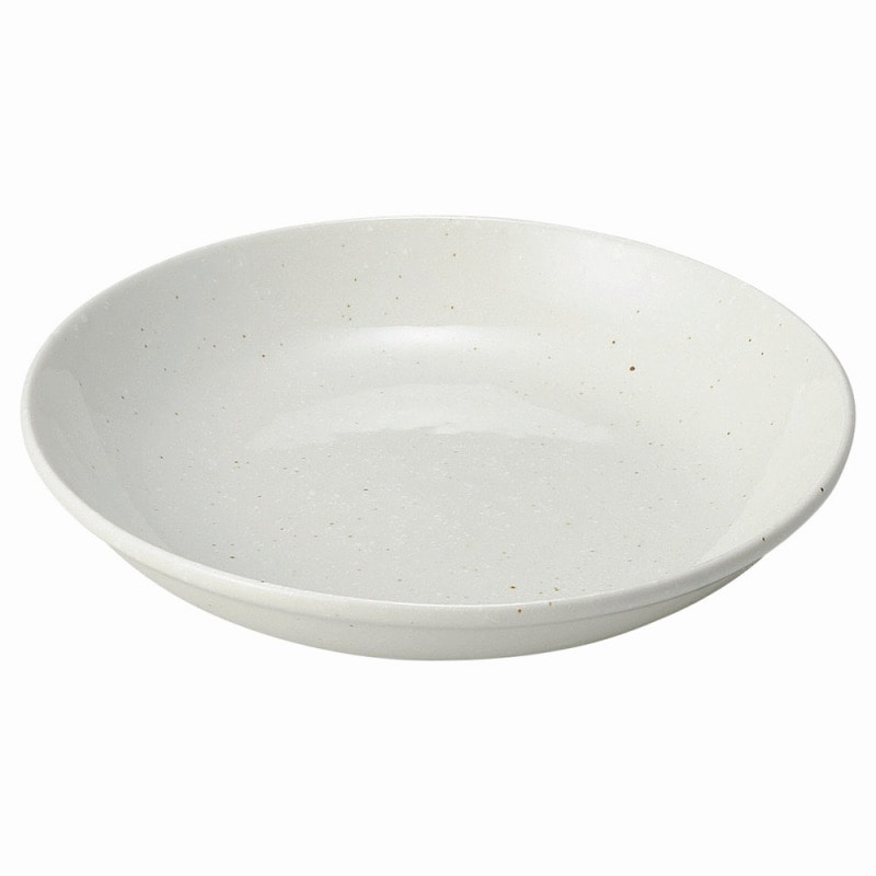 金正陶器 白粉引(黒い斑点) 玉渕19cm深皿(メタ) 1個(ご注文単位1個)【直送品】
