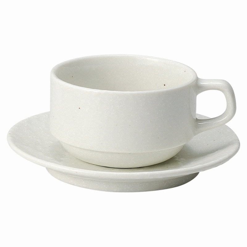 金正陶器 白粉引（黒い斑点）　スタックカプチーノ碗 ※カップ単品のみ 1個（ご注文単位1個）【直送品】