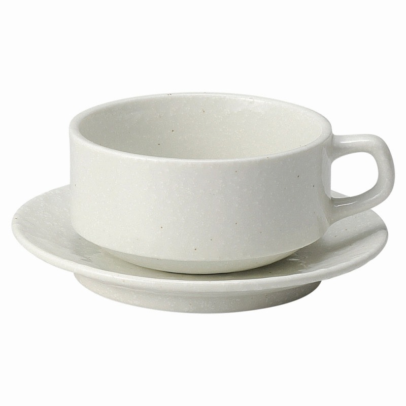 金正陶器 白粉引（黒い斑点）　スタックスープ碗 ※カップ単品のみ 1個（ご注文単位1個）【直送品】