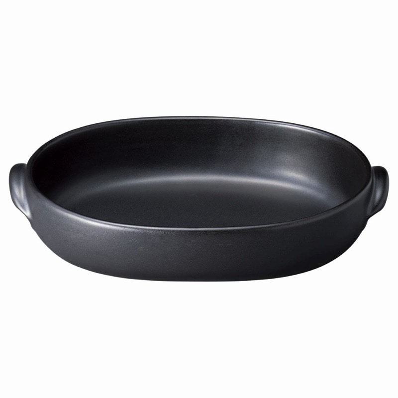 金正陶器 ブラックセラム 新型オーバルグラタン(大) 1個(ご注文単位1個)【直送品】